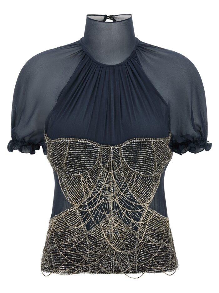 the attico jewel embroidery top The Attico Jewel Embroidery Top