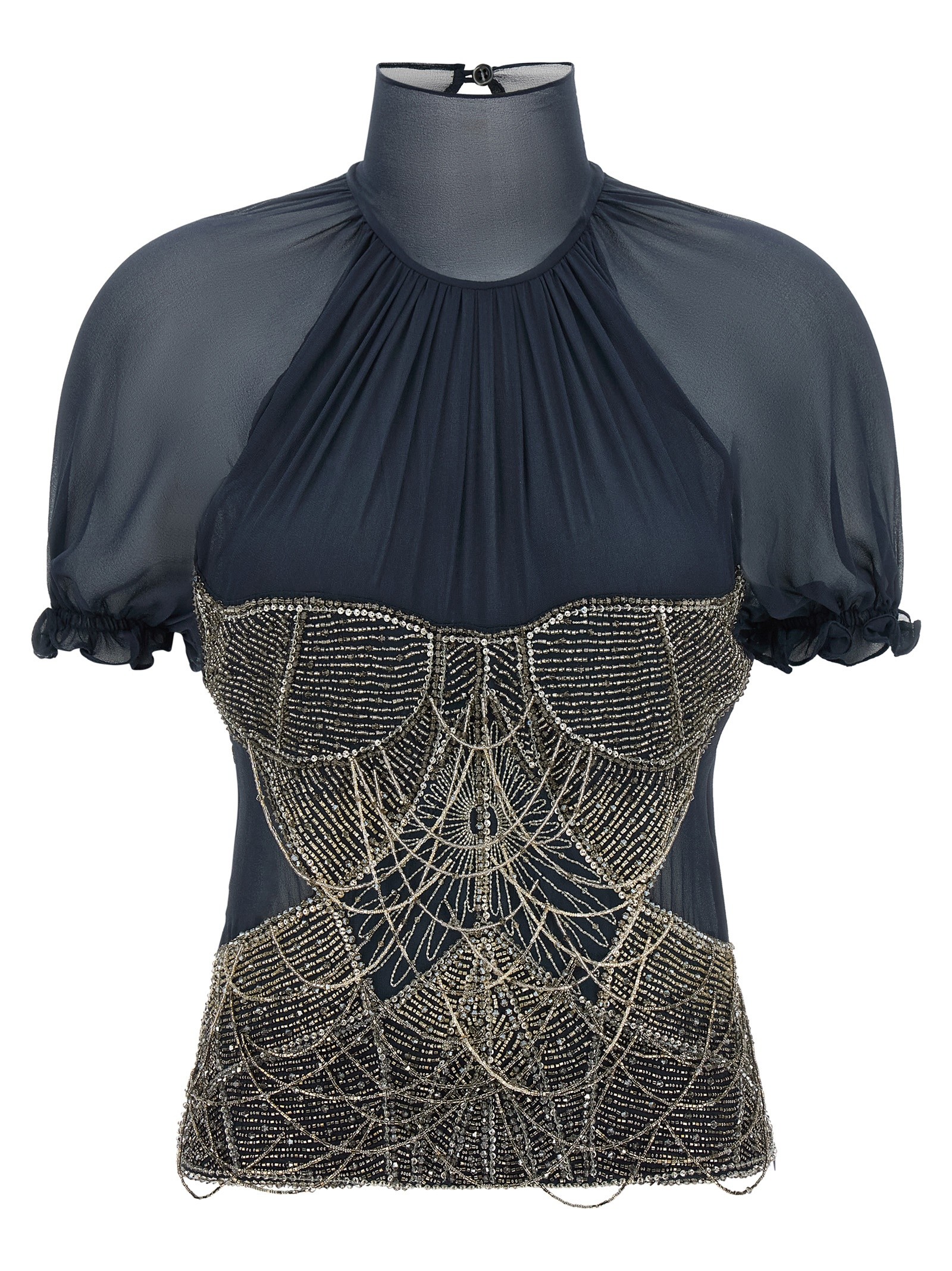 The Attico Jewel Embroidery Top