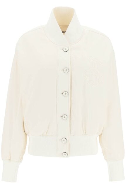 Jil Sander Bomber Jacket With Embroidered Monogram