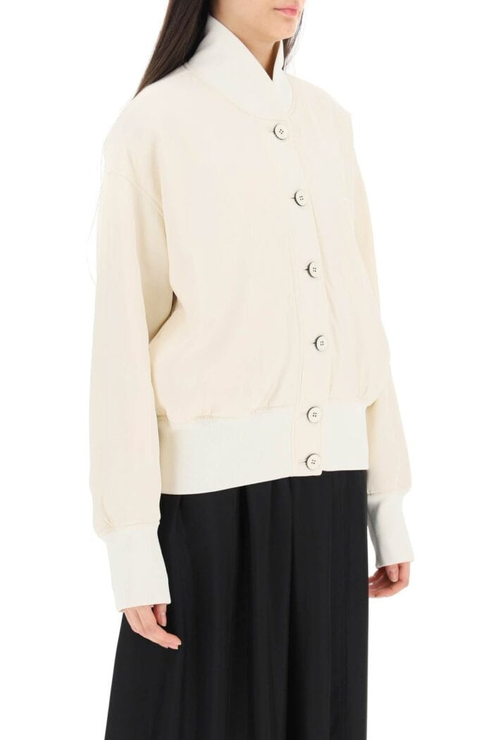 Jil Sander Bomber Jacket With Embroidered Monogram