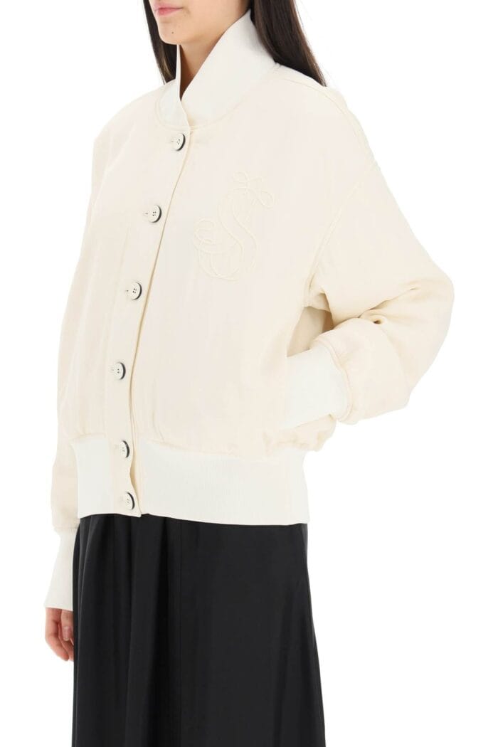 Jil Sander Bomber Jacket With Embroidered Monogram