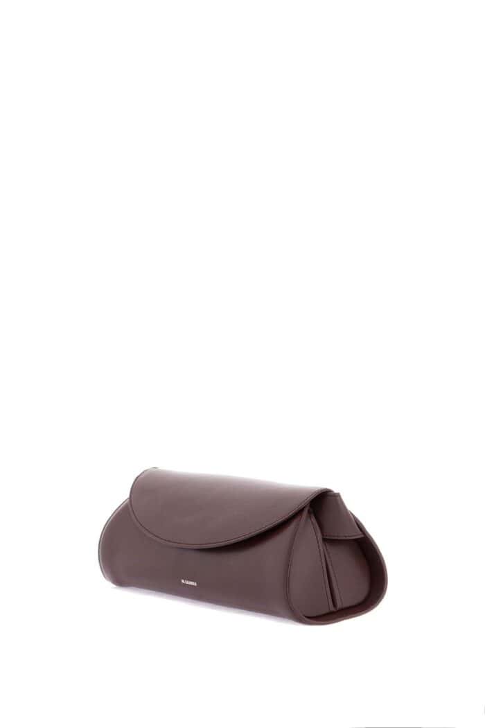 JIL SANDER Cannolo Sm Bag In Dark Brown Calf Leather