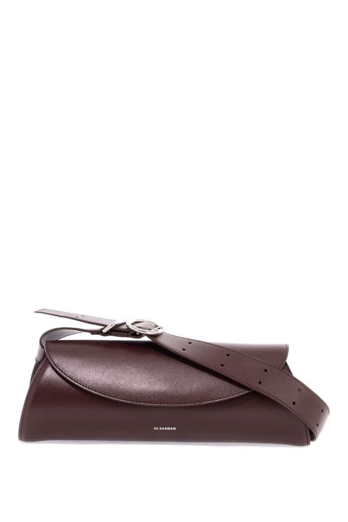 JIL SANDER Cannolo Sm Bag In Dark Brown Calf Leather