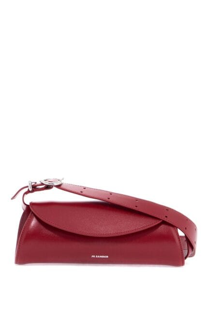 JIL SANDER Cedar Red Mini Cannolo Leather Crossbody Bag