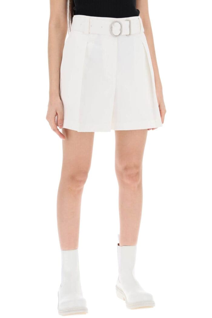 JIL SANDER Cotton Bermuda Shorts With Removable Belt