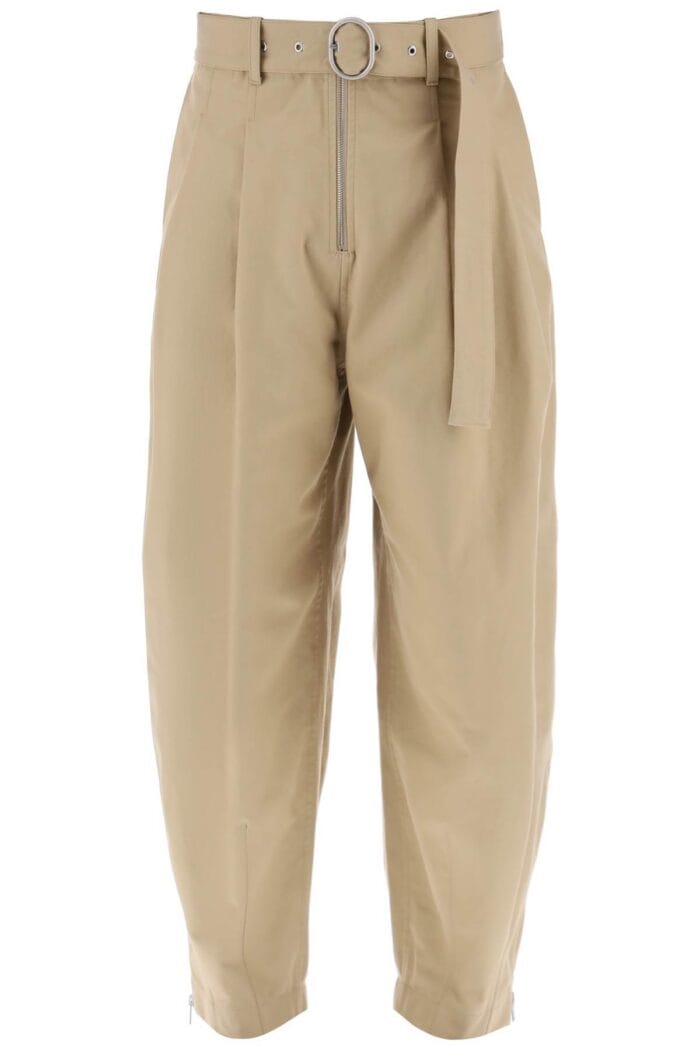 JIL SANDER Cotton Pants With Removable Belt