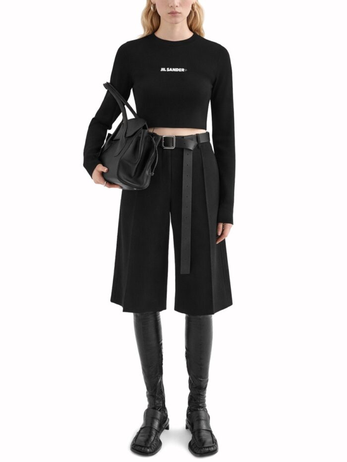 JIL SANDER CROPPED TOP WITH LOGO