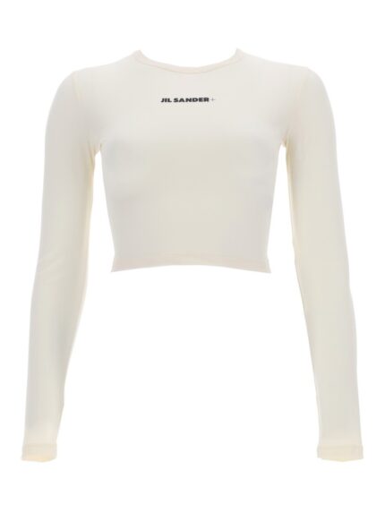 JIL SANDER CROPPED TOP WITH LOGO