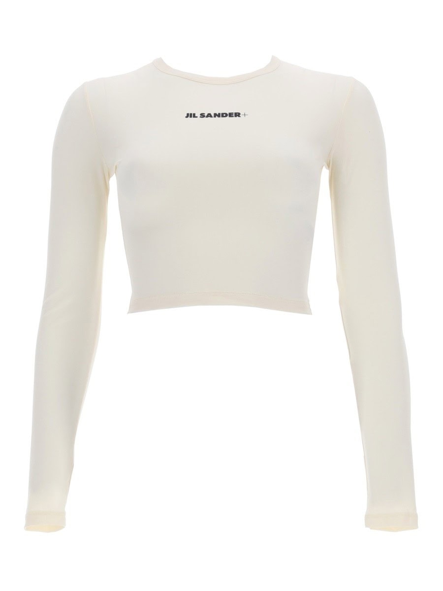 JIL SANDER CROPPED TOP WITH LOGO