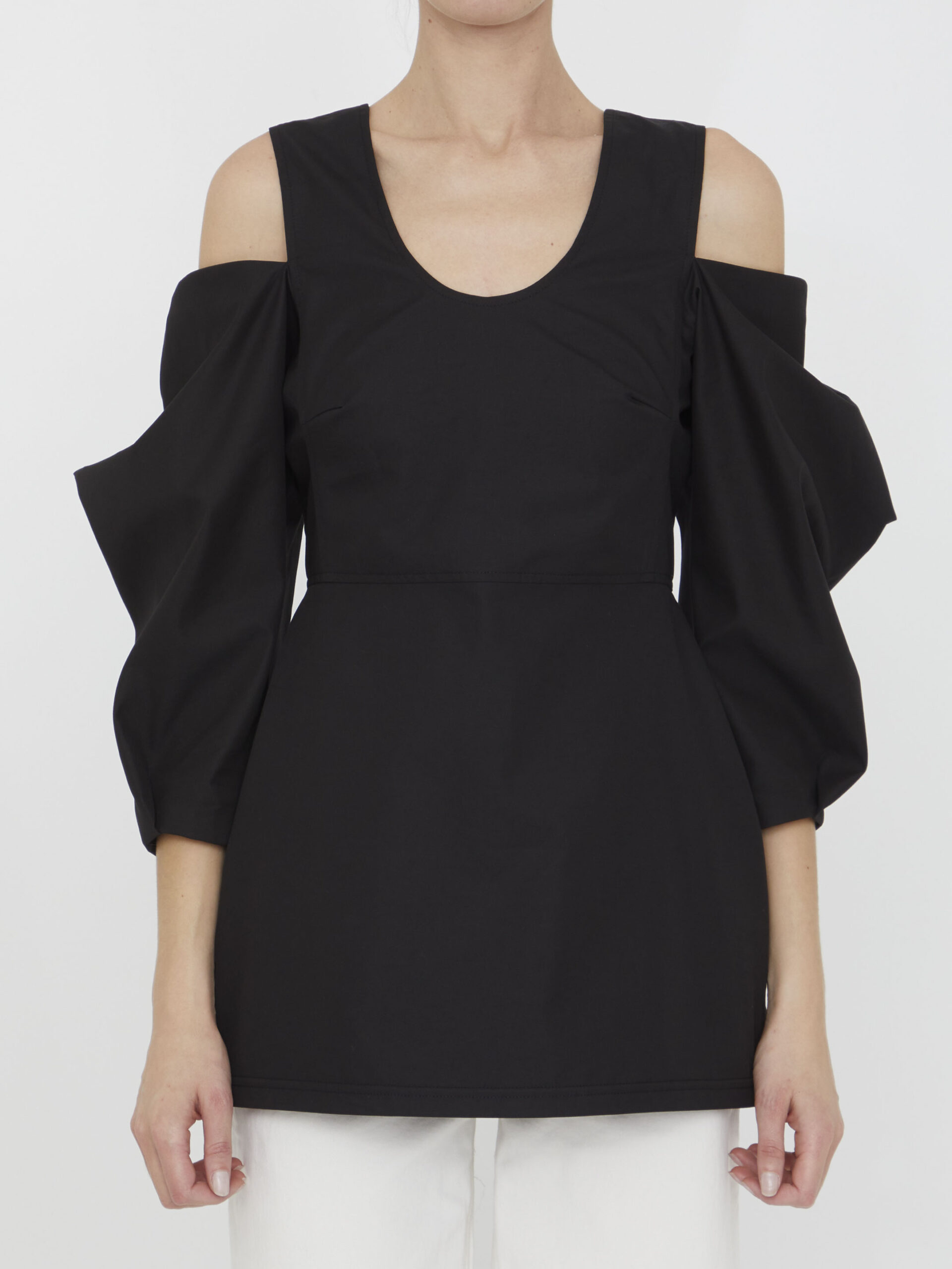 Jil Sander Cut-out cotton top