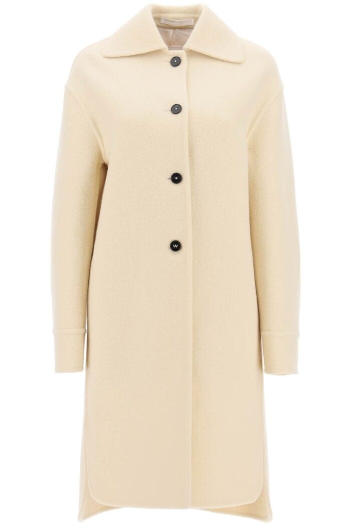 JIL SANDER Deconstructed Coat In Virgin Wool