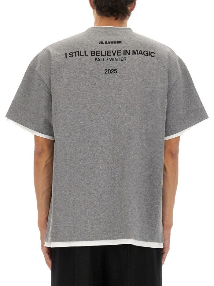 JIL SANDER DOUBLE LAYER COTTON T-SHIRT