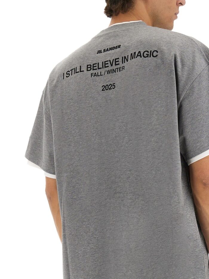 JIL SANDER DOUBLE LAYER COTTON T-SHIRT
