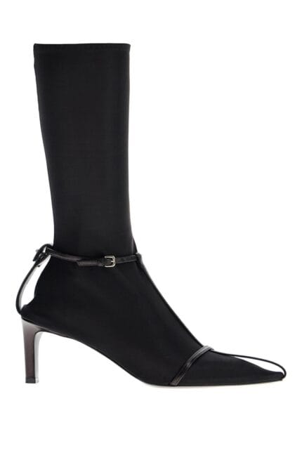 JIL SANDER Leather Ankle Boots With Buckle Straps