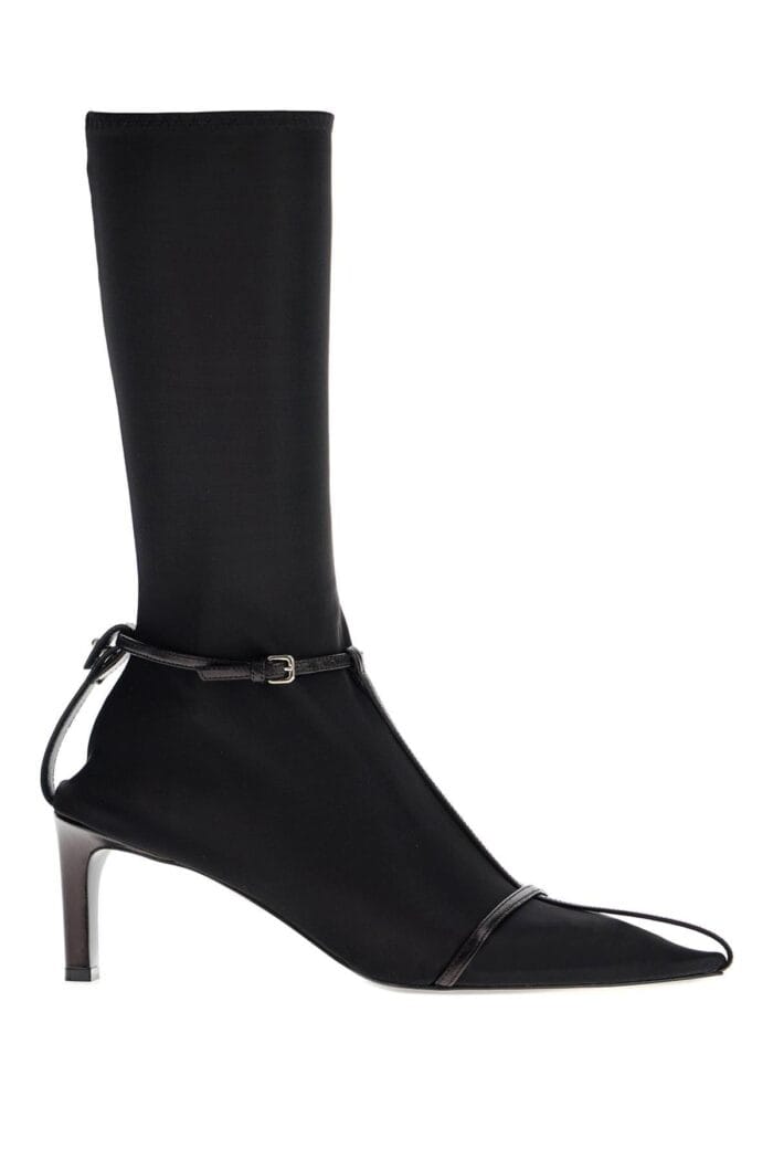 JIL SANDER Leather Ankle Boots With Buckle Straps