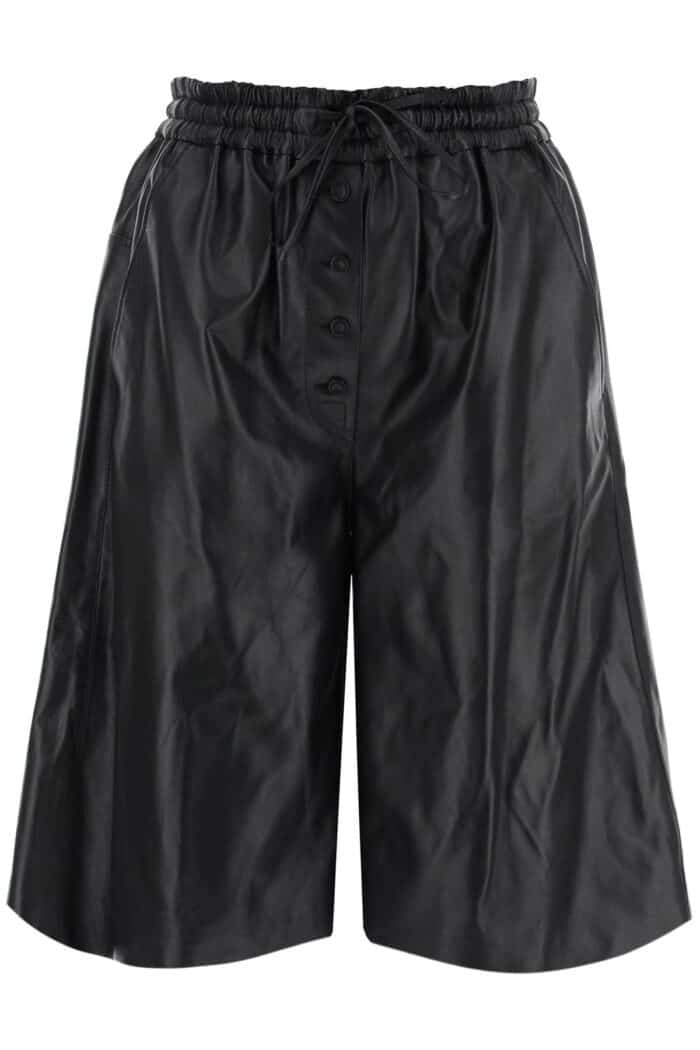 JIL SANDER Leather Bermuda Shorts For