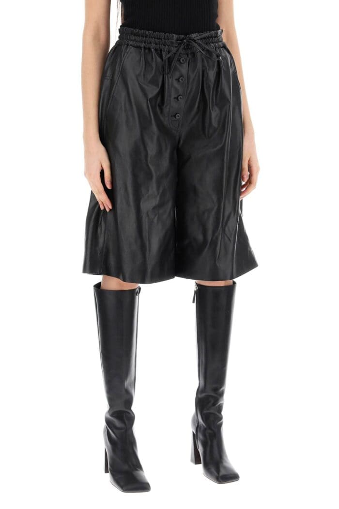 JIL SANDER Leather Bermuda Shorts For