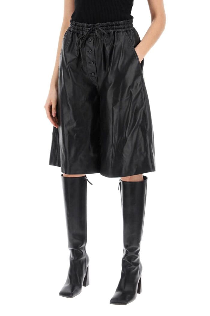 JIL SANDER Leather Bermuda Shorts For