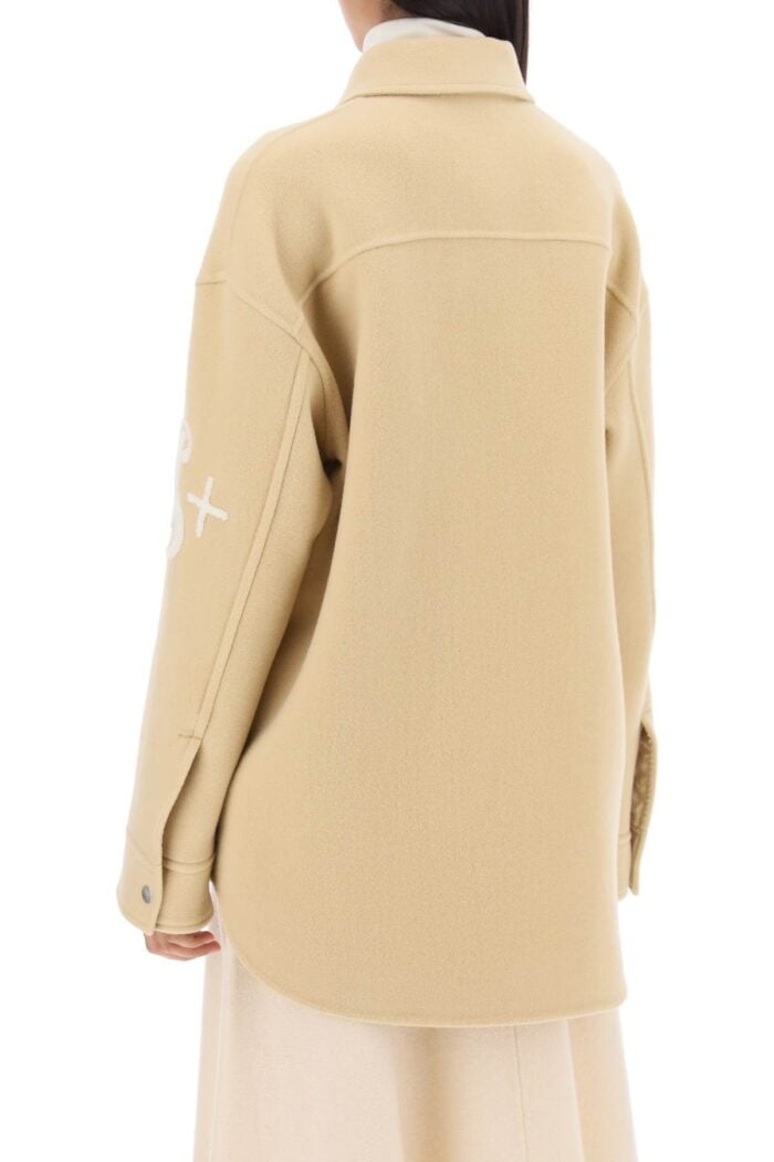 JIL SANDER Midi Car Coat With Logo Embroidery