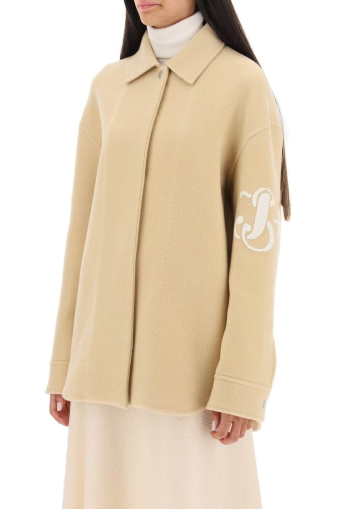 JIL SANDER Midi Car Coat With Logo Embroidery