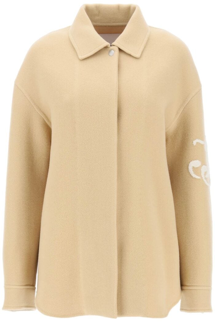 JIL SANDER Midi Car Coat With Logo Embroidery