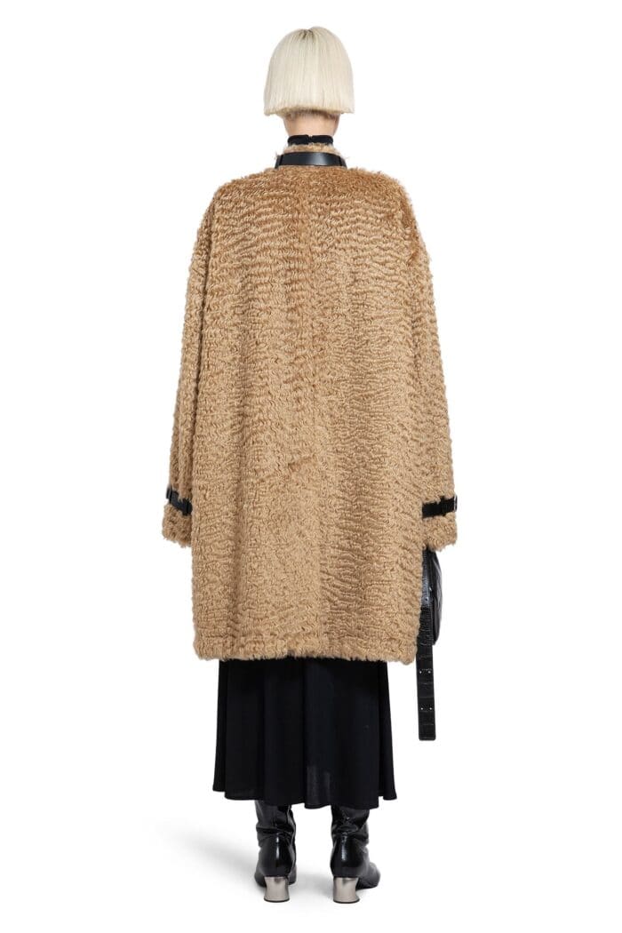 JIL SANDER Mohair Coat With Detachable Leather Neck Strap