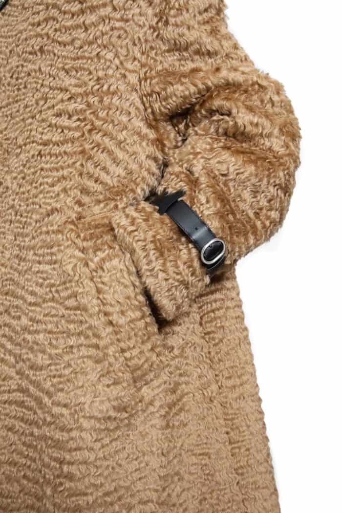 JIL SANDER Mohair Coat With Detachable Leather Neck Strap