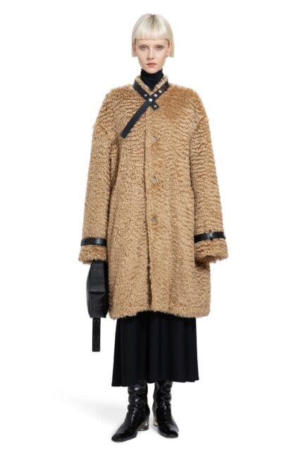 JIL SANDER Mohair Coat With Detachable Leather Neck Strap