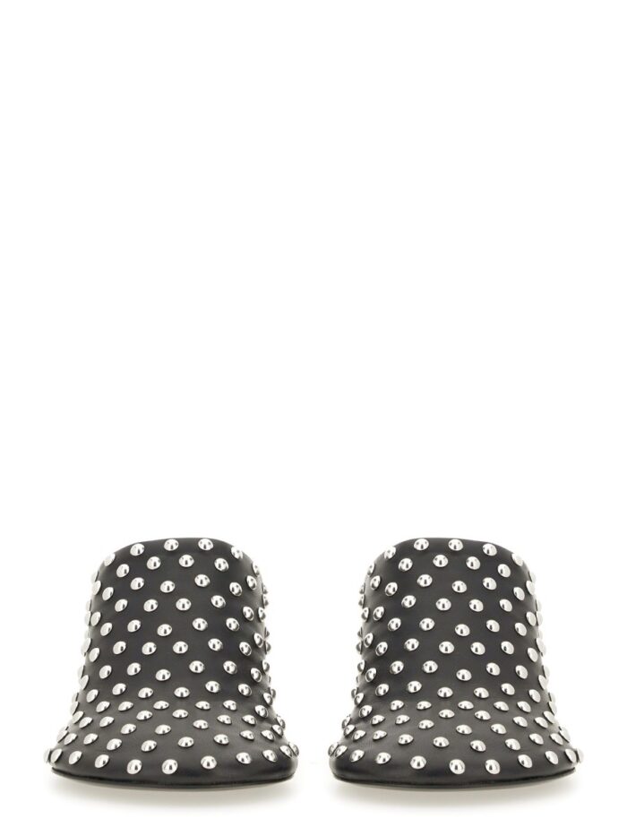 JIL SANDER NAPPA LEATHER MULES WITH STUDS