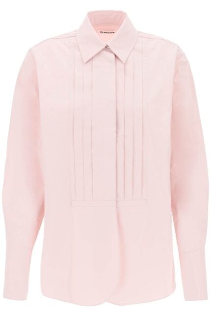 JIL SANDER Pleated Bib Shirt With