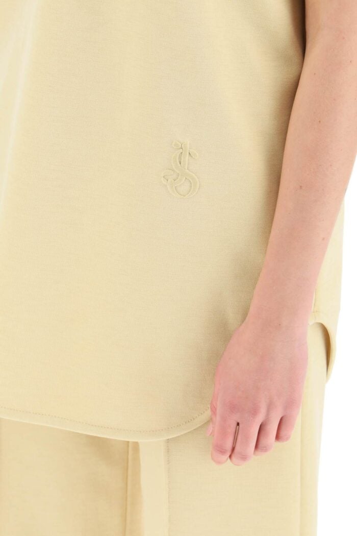 Jil Sander Polo Shirt With Half Zip And Monogram Embroidery