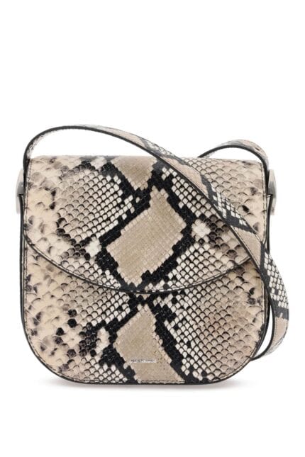 JIL SANDER Python Leather Coin Shoulder Bag With Textured Finish