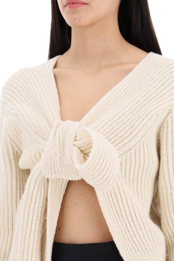 JIL SANDER Ribbed Sweater With Tieable Closure