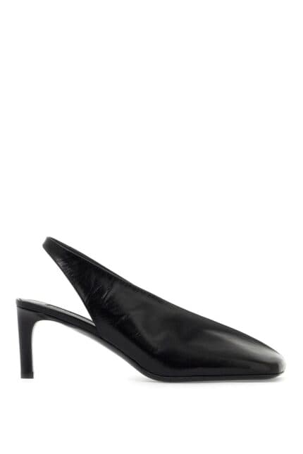 JIL SANDER Shiny Leather Slingback Pumps