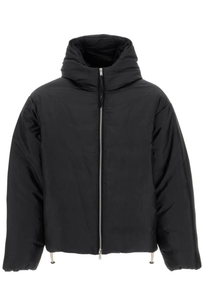 JIL SANDER Silk Blend Down Jacket With Hood