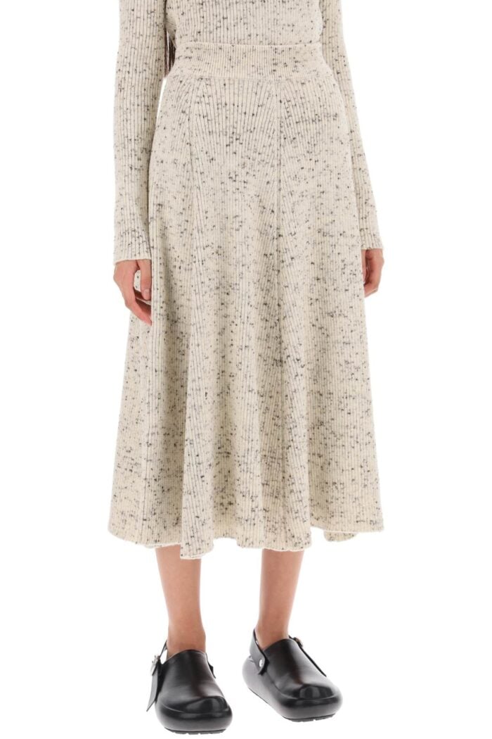 JIL SANDER Speckled Wool Midi Skirt