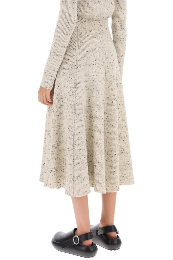 JIL SANDER Speckled Wool Midi Skirt