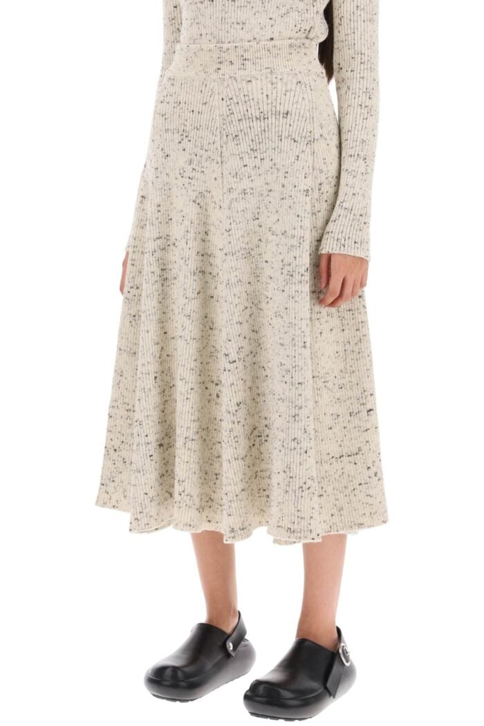 JIL SANDER Speckled Wool Midi Skirt