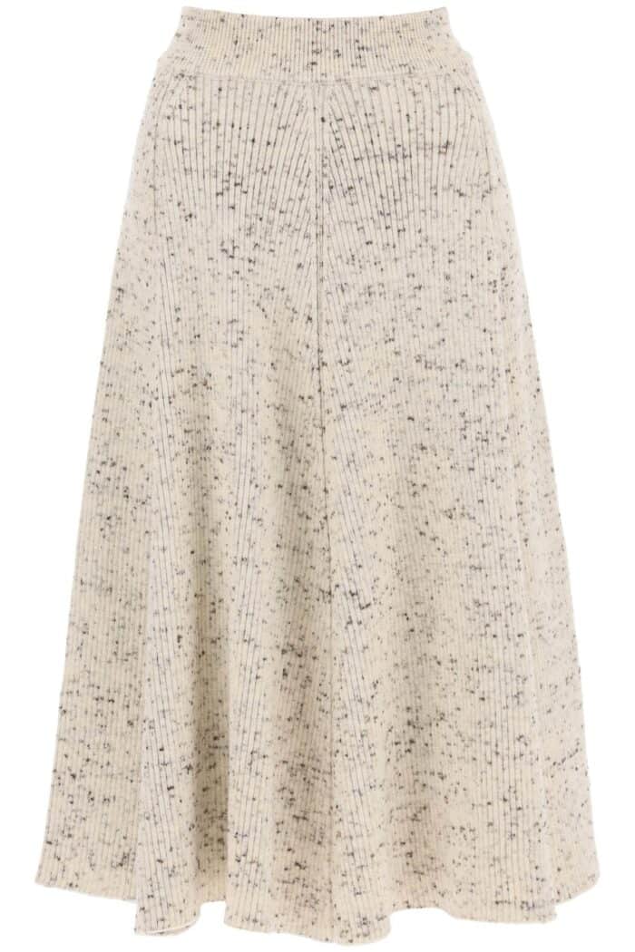 JIL SANDER Speckled Wool Midi Skirt