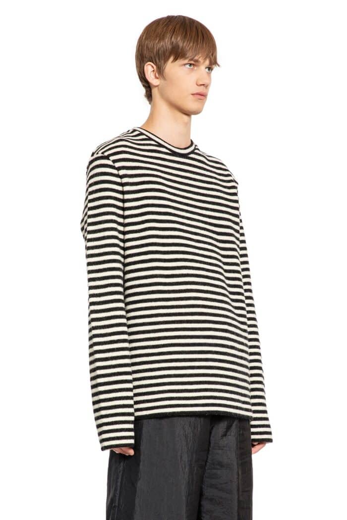 JIL SANDER Striped Wool Compact Jersey T-shirt