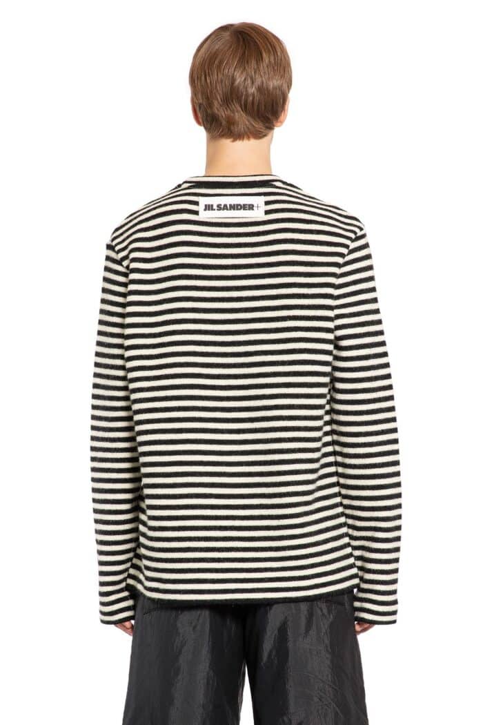 JIL SANDER Striped Wool Compact Jersey T-shirt