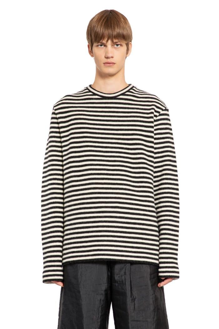 JIL SANDER Striped Wool Compact Jersey T-shirt