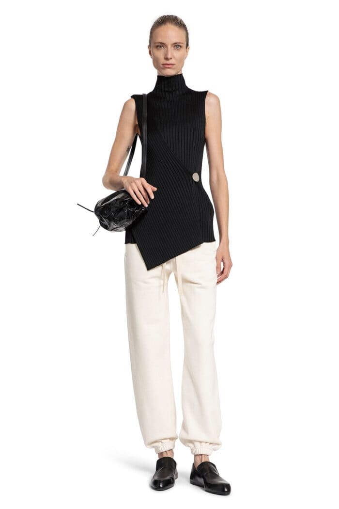 JIL SANDER Superfine Viscose Rib Knit Top