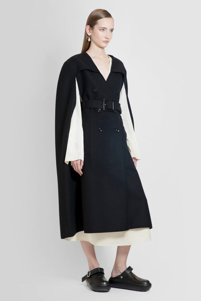 JIL SANDER Trench Cape In Compact Double Wool