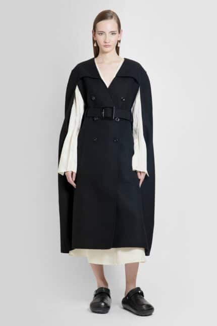 JIL SANDER Trench Cape In Compact Double Wool