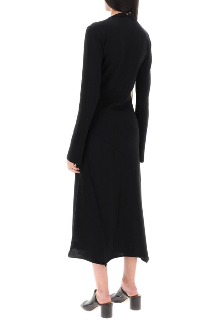 Jil Sander Wool Knit Midi Dress With Necklace