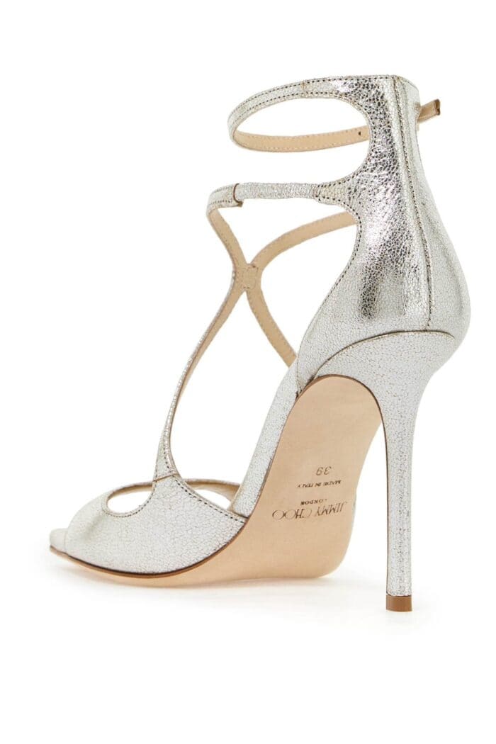 JIMMY CHOO "95 Azia Laminate Leather Sand