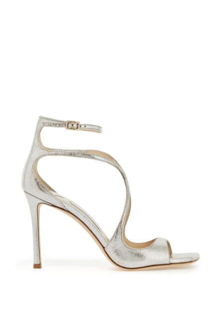 JIMMY CHOO "95 Azia Laminate Leather Sand