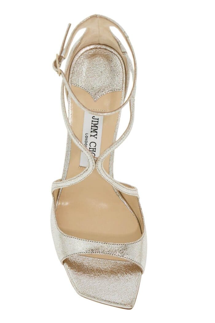 JIMMY CHOO "95 Azia Laminate Leather Sand