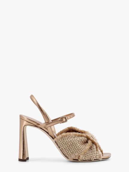 Jimmy Choo Annika Leather And Rafia Sandals